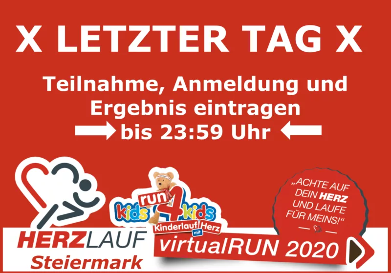 X LETZTER TAG Herzlauf Steiermark virtual RUN 2020